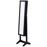 Levivo 331800000149 - Armario joyero con espejo, negro, 36 x 37 x 150 cm