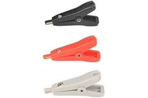 Akozon 3 Stücke Alligator Clips P2005 Kupfer Vergoldet Alligator Clip LCR Kelvin Test Clip 10A Für Multimeter Oszilloskop zubehör