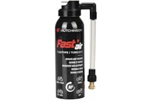 HUTCHINSON - Fast'Air - Spray antiforatura pneumatici - Ripara e gonfia - Riparazione express in 90 secondi - Per pneumatici da strada, MTB e da città (Tubetype e Tubeless) - 125 ml