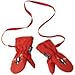 Manbi Baby & Toddler Snowflake Mittens with detachable glove retainer (1-2 Years, True Red)