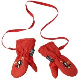 Manbi Baby & Toddler Snowflake Mittens with detachable glove retainer (1-2 Years, True Red)