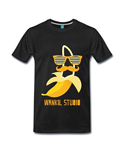 Spreadshirt Wankil Studio Banane Hipster T-shirt Premium Homme, S, noir
