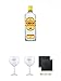 Produktbild Gordons Dry Gin 0,7 Liter + Citadelle Ballon GIN Glas 1 Stück + Citadelle Ballon GIN Glas 1 Stück + Schiefer Glasuntersetzer eckig ca. 9,5 cm Ø 2 Stück