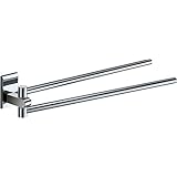 Gedy Maine Toallero Dos Barras, Latón, Plateado, 36x5.6x6 cm