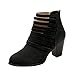 Produktbild Vovotrade Damen Stiefeletten Ankle Boots Trendige Damen Stiefeletten Blockabsatz Plateau Vintage Frauen Herbst Schuhe Zipper Knöchel Runde Kappe Rom kurze Stiefel einzelne Schuhe