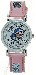 TimerMall Doraemon Children Kids Girls Boys Lovely Cartoon Pink Leather Band Quartz Wrist Watches
