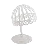 Freistehender Ständer für Hüte/Perücken mit klassischem weißen Finish.