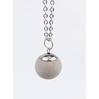 Kette mit Beton-Perle Edelstahl mit Geschenkschachtel