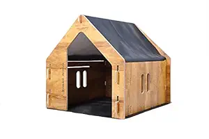 ORENAME Cat House Dog House Pet House for Dogs Large Wooden Dog House for Small Medium Dog Foldable Pet House Wooden Dog House Cat House with Foldable Mat and Roof (Big)