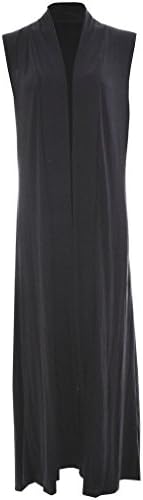 Womens Sleeve less Open Front Maxi Cardigan Casual Jacket Coat Cape SM ML and Plus Size UK 8-26