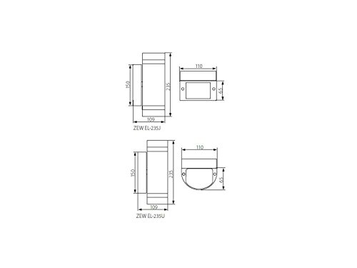 LED Wandlampe up & down Außen-Wandleuchte IP44 Aufbau-Leuchte Alu silber grau, incl. 2x LED Leuchtmittel 5W, 230V GU10 in warm-weiss 3000K - 8