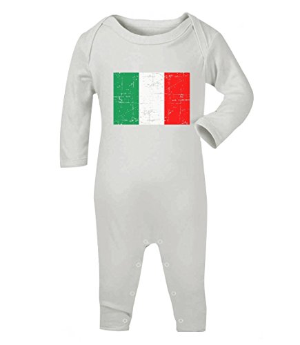 Italy Flag Italien Flagge Fan Motiv EM Olympiade Baby Strampler Strampelanzug 18M Weiß