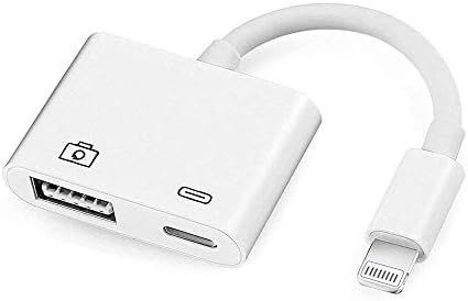 USB Camera Adapter, USB 3.0 Female OTG Adapter Cable With USB Power Interface No App Required [Support iOS 10.3 and 11) (White)