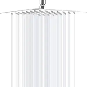 YND Shower Head 8 Inch Rainfall Shower Head Without Arm, Large Stainless Steel High Pressure Square Shower Head, Waterfall (8x8 Chrome)