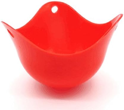 Polo honey Set of 5 - Cooking Perfect Poached Eggs -Extra Thick Silicone Egg Poacher Molds - Replace Microwave Egg Poacher, Silicone Egg Ring(Red)