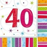 40th Radiant Birthday Luncheon Napkins - Pack of 16