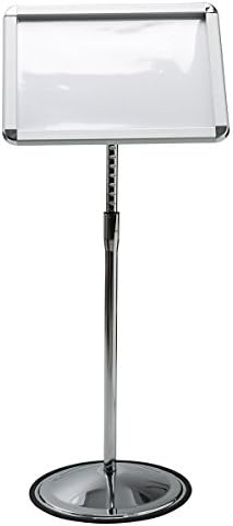 MYD Adjustable Pedestal Sign Holder Floor Stand with Telescopic Posts Poster Frames for 16.5 x 11.7 inches Graphics, Top Loading Vertical Design HD DS A05