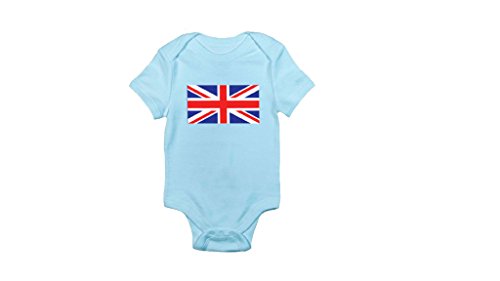 Funny Baby Bodysuit "Union Jack" Cute Baby Shirt 6 Months Baby Blue