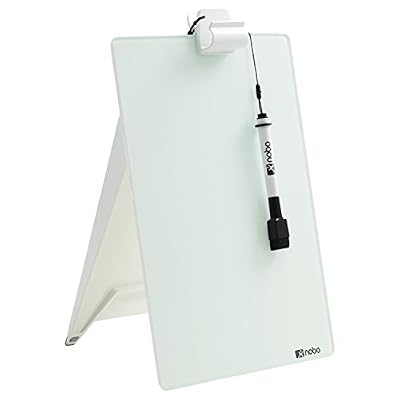 Nobo 1905173 Chevalet pour Bureau, Verre Trempé, Pour Usage Fréquent, 216 x 297 x 30 mm, Blanc