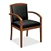 Produktbild Basyx BSXVL853HSP11 Leather/Wood Guest Chair Black Leather Upholstery with Cherry Veneer Frame, Black Leather by basyx by HON