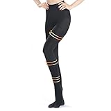 Carer Compression Pantyhose 20-30 mmHg Moderate Pressure Waist High Sheer Support Stockings Black X-Large