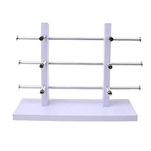 Preisvergleich Produktbild Holz Brillenständer Brillenhalter Brillengestell Ständer Sonnenbrillenständer 2-Row Weiß - 3-Schicht