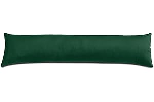 EHD Plain Fabric Draught Excluder Super Soft Hollowfibre Polyester Filled Doors Draft Insulator Windows Hallway Energy Savers (Green)