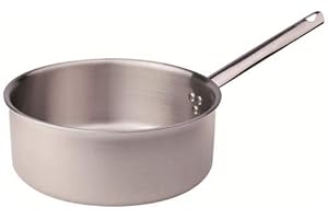 Pentole Agnelli ALIX107ALIN18 Casseruola Bassa con Manico in acciaio, Trilaminato Alluminio-Acciaio per induzione, 18 cm