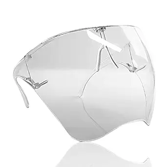 LINLO Goggle-Style Face Shield Face Mask Shield Anti Scratch, UV Protected Polycarbonate Glass Face Shield, Reusable Goggle Shield, Unisex Fashion Protective Wear for Men - Women and Childrens (Pack of 1)