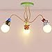Produktbild ZQH LED Karikatur Tier Kinderzimmer Deckenleuchte, kreativ Haushalt Junge Mädchen Schlafzimmer Lampe Kindergarten Dekoration Beleuchtung Vorrichtung,Threeheads65*45CM
