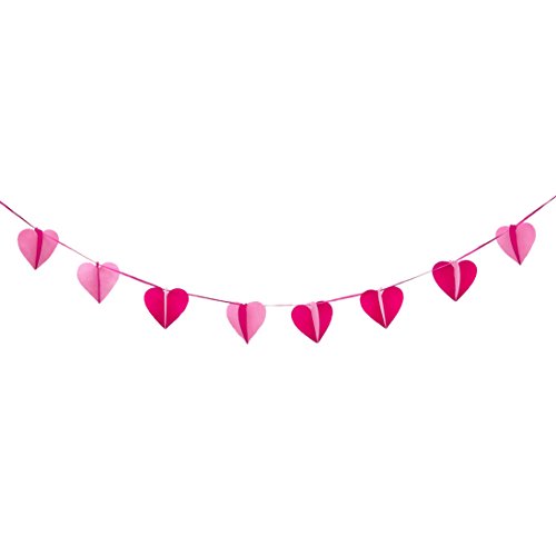 Oblique-Unique® Herz Girlande Pink Rosa - 2