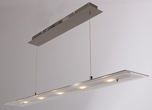 Preisvergleich Produktbild Dreams4Home LED-Pendelleuchte 'New York', Wandleuchte, Deckenleuchte, LED, Leuchte, Lampe, Designleuchte, Wohnzimmer, stahl blank, Metall