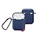 Produktbild Wanshop Airpods Silikon-Transporttasche Schutzhülle Skin Sleeve Pouch Box für Apple Airpods Kopfhörer-Zubehör Silikonhülle Schutz AirPods Aufladen Case (Blau)