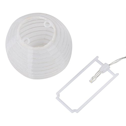 Deallink 20er Lampions LED Lichterkette mit Batteriehalter Garten Außen- und Innenbereich 2,2 Meter Warmweiß(AA Batteriebetrieben) - 7