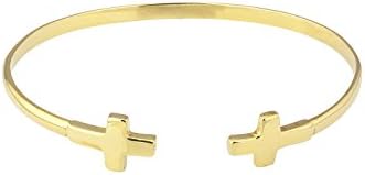 Twin crosses gold bracelet (One Size - Gold)