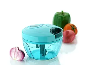 Nopex Plastic Chopper, Vegetable Cutter and Chilly Cutter Chopper, 3 Stainless Steel Blade System (500 ml, 1 Piece, Multicolour)