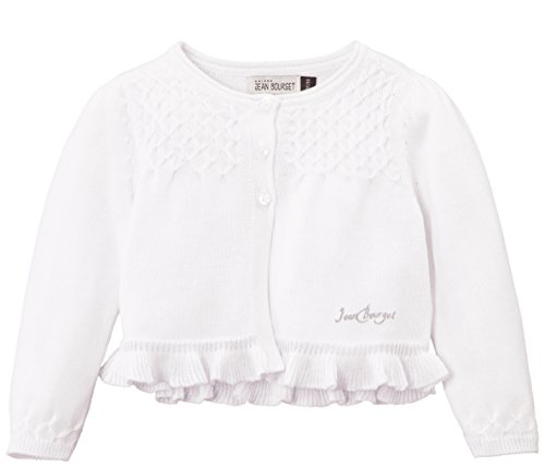 Jean Bourget Baby Girls 0-24m CARDI TRICOT F Plain Cardigan, White, 0-3 Months (Manufacturer Size: 1 Months)