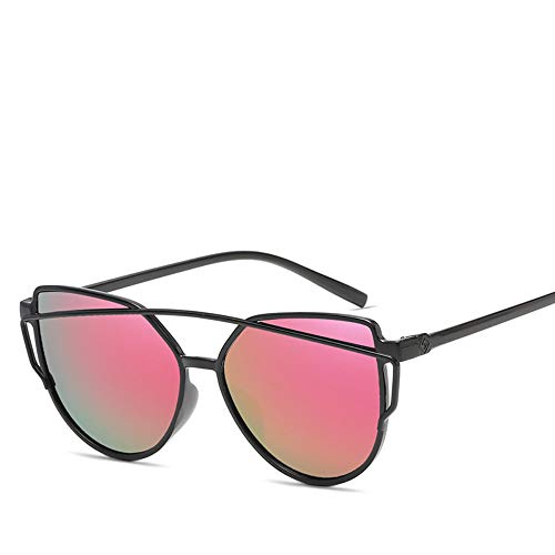 Preisvergleich Produktbild MJDABAOFA Sonnenbrillen Fashion Cat Eye Sonnenbrille Frauen Twin-Beams Lila Sonnenbrille Weiblichen Retro Beschichtung Spiegelgläser Flat Panel Linse