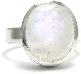 Natural Moonstone Gemstone Ring - SIZE: P 1/2 7g 925 Sterling Silver 1 piece available FREE Gift Box