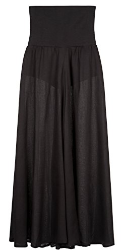 Wear we Wander Women's Wide Leg Palazzo Pant (Small - Medium, Black)