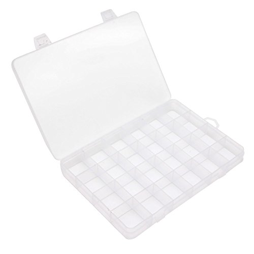 Grifri - Scatola di grandi dimensioni con 24 scomparti, regolabile, in plastica, multiuso per utensili elettronici, accessori, perline, gioielli, cucito