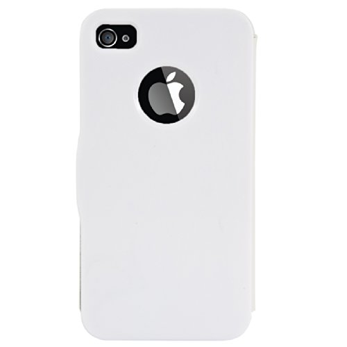 kwmobile Funda para Apple iPhone 4   4S - Carcasa con  Tapa Tipo Libro  para m  vil - Case Protector en  Blanco 