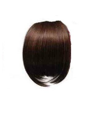 LIGHT BROWN Clip In On Bang Fringe - High Quality 100% Synthetic Hair Extensions