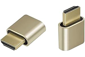 ADWITS 2-Pack 4K 2K 1080P 30Hz bis 60Hz Unterstützung HDMI Display Emulator DDC EDID Headless Ghost Monitor Adapter Dummy Stecker, Höchste 4096x2160 @ 60Hz - Gold Farbe