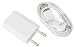 Produktbild Reido® (Weiss) 2in1 Set Adapter + USB Datenkabel für Samsung I9505 GALAXY S4 LTE Galaxy S5 Galaxy I9300 S3/S4/S5/S5 Samsung S6 S6 Edge S5mini Galaxy S3mini / S4mini / S5mini Galaxy I9505 Galaxy S4 I9300 I9100 I8190 I9500 Micro-USB Ladegerät Ladekabel Netzteil (kein Original) (2in1 Weiss Adapter+Kabel)
