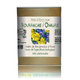 Nat & form Huile Bourrache Onagre Bio - 120 capsules