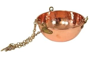 COPPER GARDEN CopperGarden hängende Kupferschale 2 L I Sauna-Aromaschale aus schwerem Kupfer mit Messingketten I Handgearbeitete Kupferschüsseln in versch. Größen I Vielseitige Hängeschale I Saunaschale