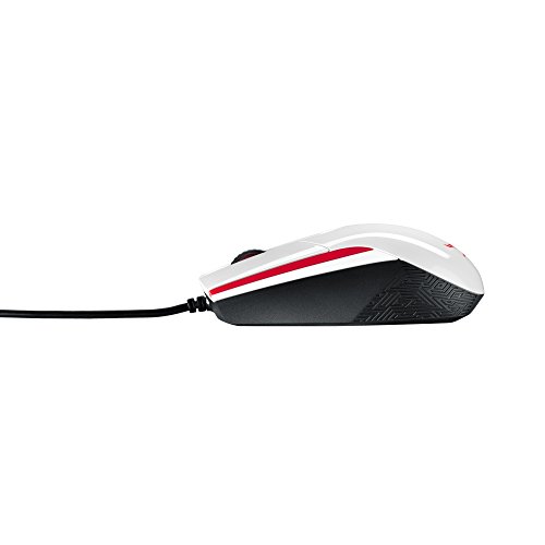 ASUS ROG Sica - Rat  n   ptico ambidiestro de 5000 DPI  color blanco