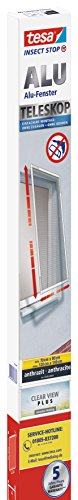 tesa Insect Stop Fliegengitter ALU Teleskop / Verstellbarer Insektenschutz für Fenster mit Aluminiumrahmen / 70 – 120 cm Breite / 80 – 140 cm Höhe - 2