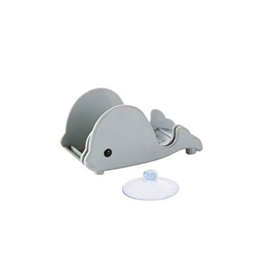 Creative Multifunctional Whale Shape Sponge Sucker Storage Rack Kitchen Cutting Board Knife Holder Phone Holder Stand (gray)